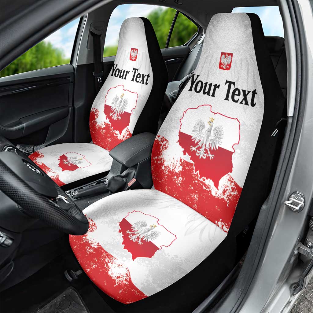 Personalized Polish National Flag Day Car Seat Cover Polska White Eagle Grunge Style