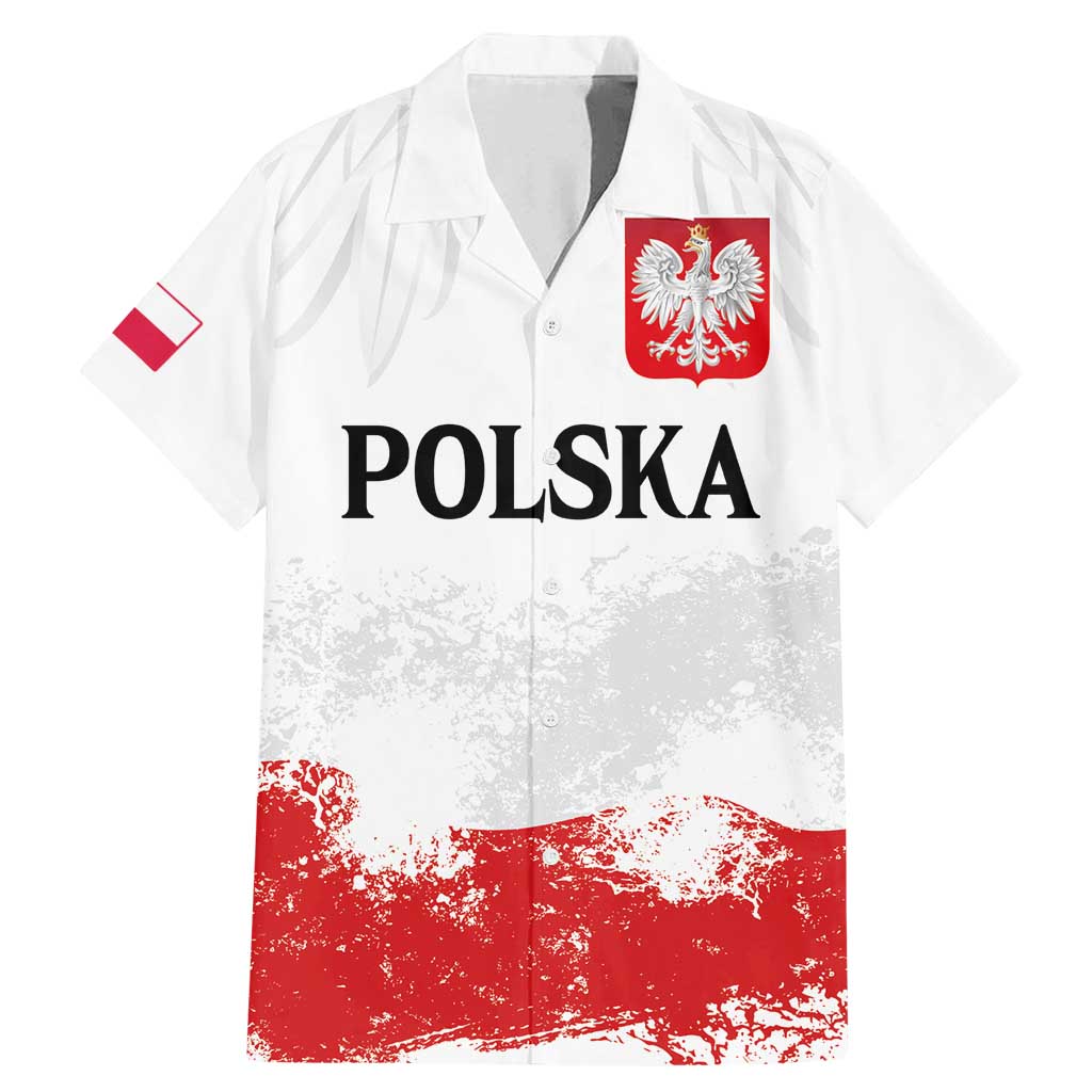 Personalized Polish National Flag Day Family Matching Mermaid Dress and Hawaiian Shirt Polska White Eagle Grunge Style