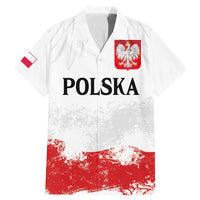 Personalized Polish National Flag Day Family Matching Mermaid Dress and Hawaiian Shirt Polska White Eagle Grunge Style