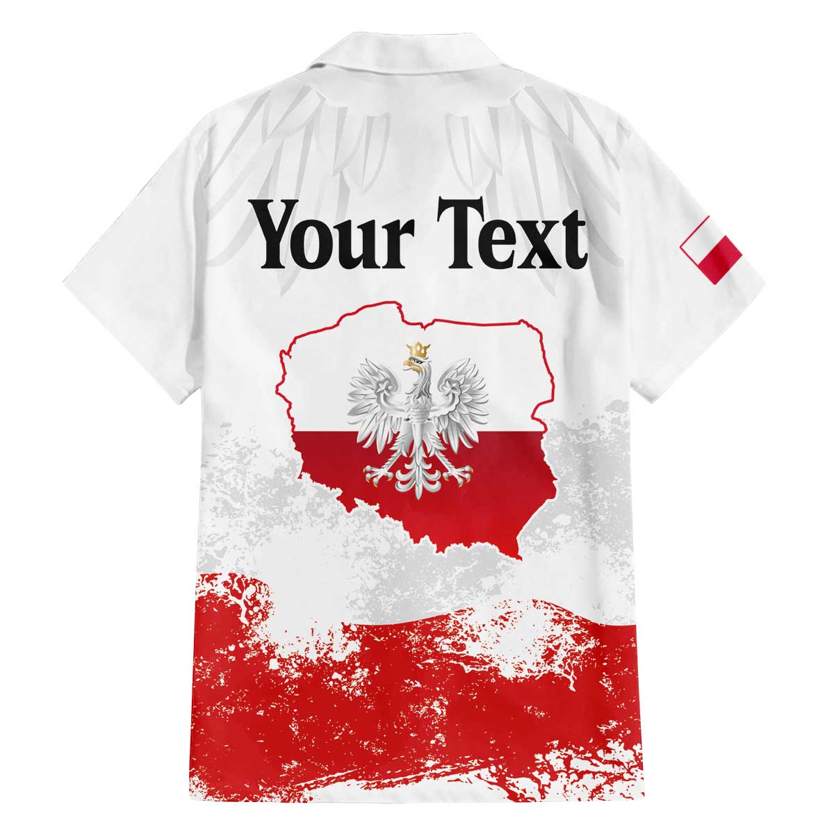 Personalized Polish National Flag Day Family Matching Off The Shoulder Long Sleeve Dress and Hawaiian Shirt Polska White Eagle Grunge Style