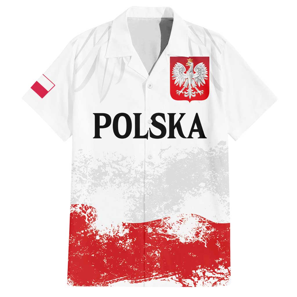 Personalized Polish National Flag Day Family Matching Off Shoulder Maxi Dress and Hawaiian Shirt Polska White Eagle Grunge Style