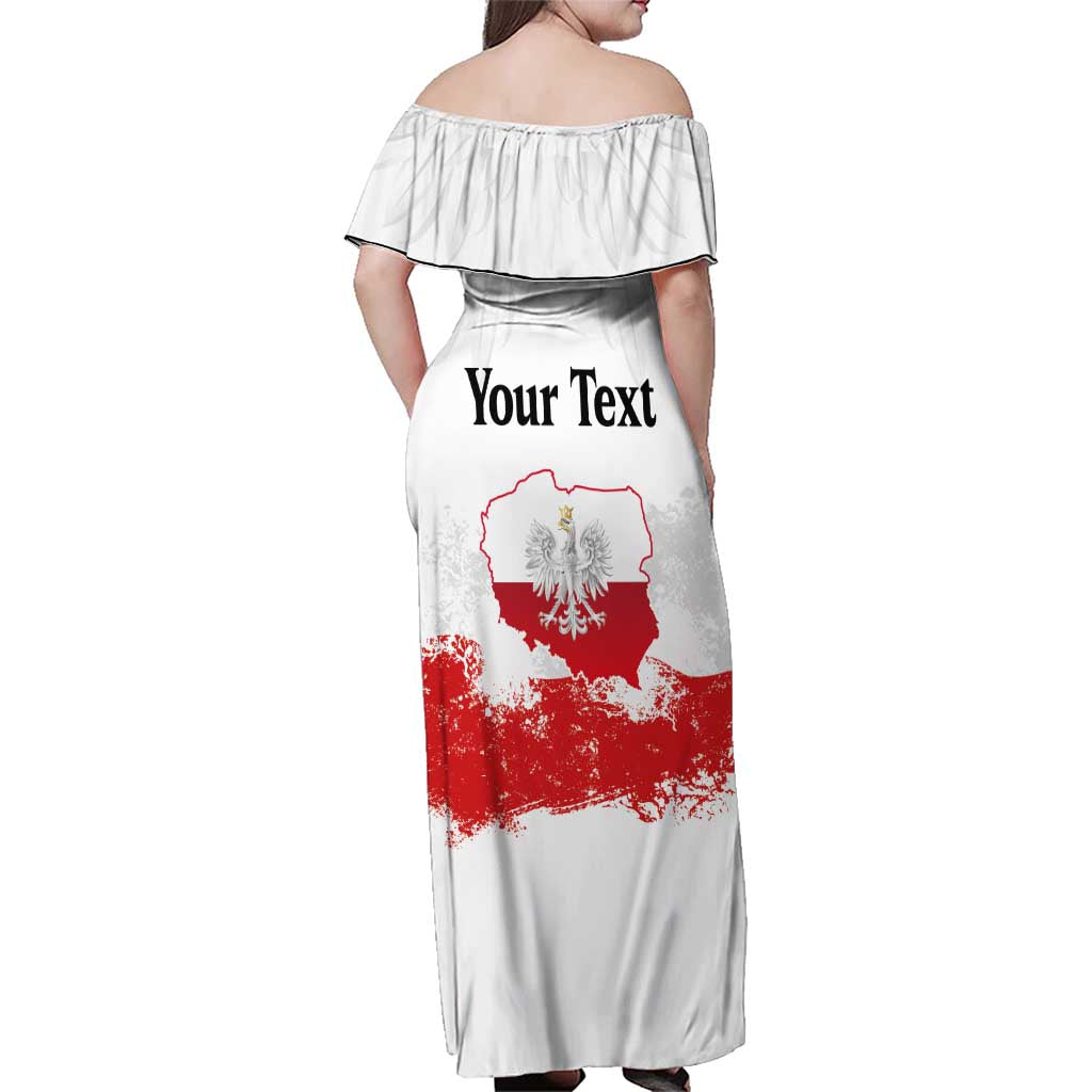 Personalized Polish National Flag Day Family Matching Off Shoulder Maxi Dress and Hawaiian Shirt Polska White Eagle Grunge Style
