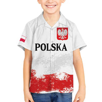 Personalized Polish National Flag Day Family Matching Off Shoulder Maxi Dress and Hawaiian Shirt Polska White Eagle Grunge Style