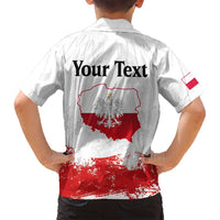 Personalized Polish National Flag Day Family Matching Puletasi and Hawaiian Shirt Polska White Eagle Grunge Style
