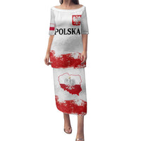 Personalized Polish National Flag Day Family Matching Puletasi and Hawaiian Shirt Polska White Eagle Grunge Style