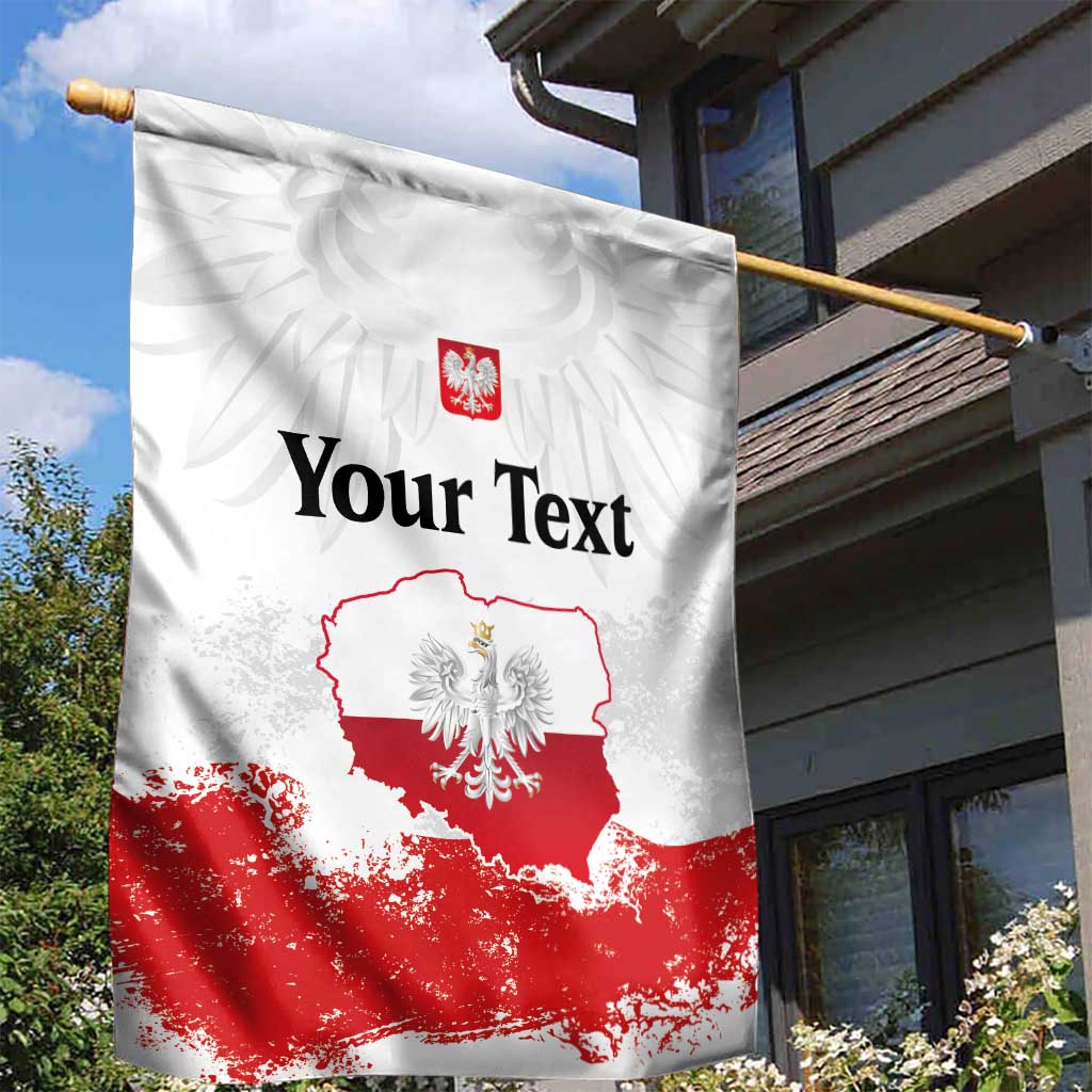 Personalized Polish National Flag Day Garden Flag Polska White Eagle Grunge Style