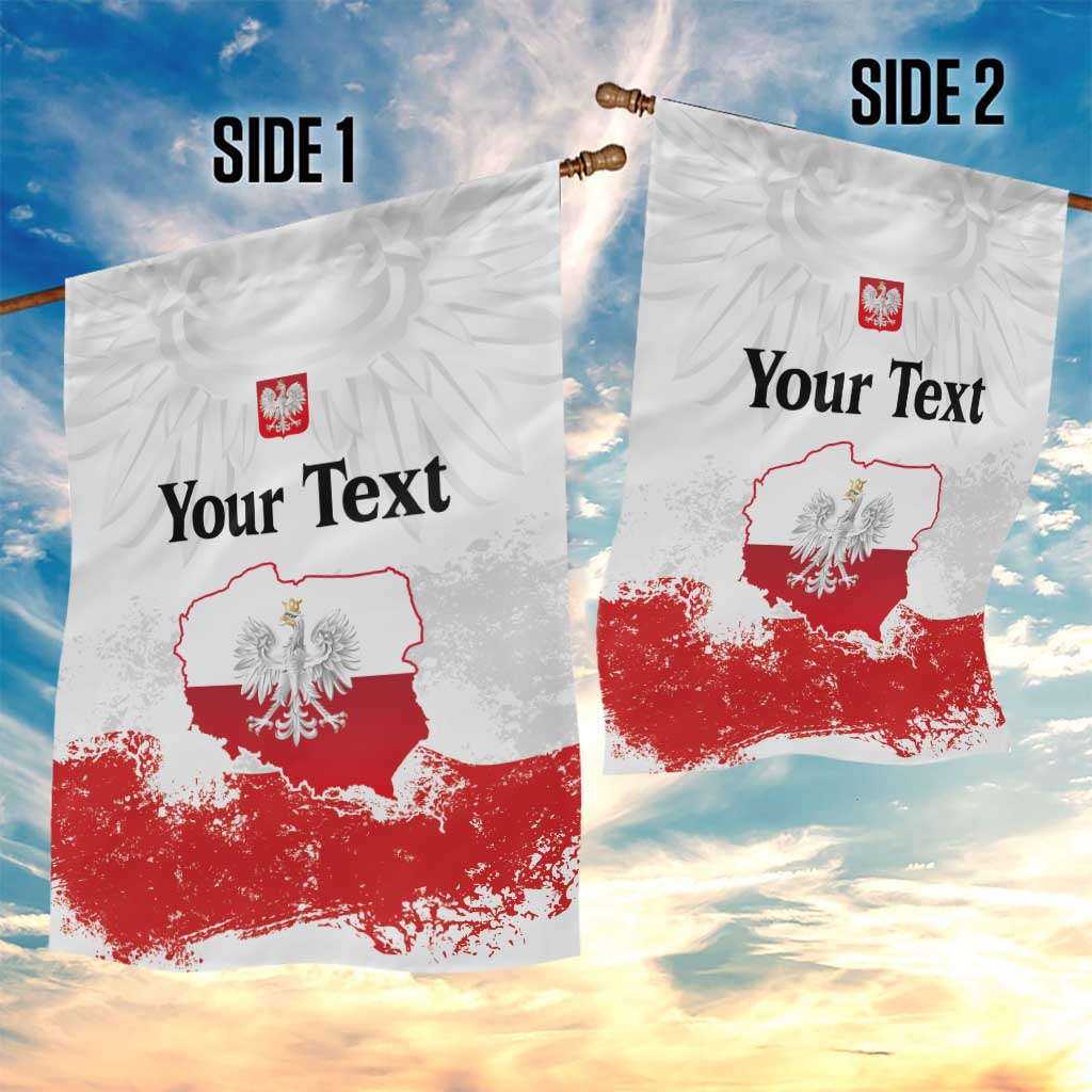 Personalized Polish National Flag Day Garden Flag Polska White Eagle Grunge Style