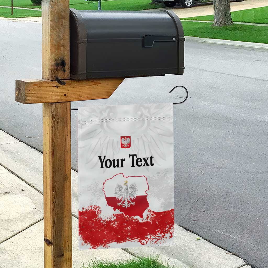 Personalized Polish National Flag Day Garden Flag Polska White Eagle Grunge Style
