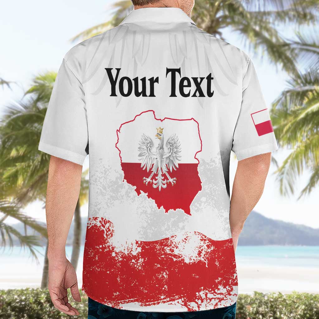 Personalized Polish National Flag Day Hawaiian Shirt Polska White Eagle Grunge Style