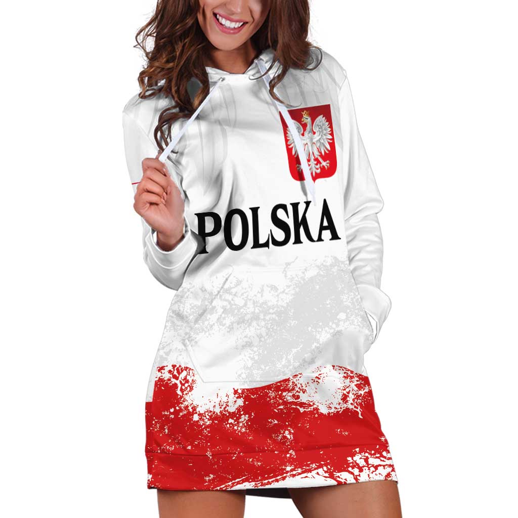 Personalized Polish National Flag Day Hoodie Dress Polska White Eagle Grunge Style