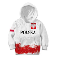 Personalized Polish National Flag Day Kid Hoodie Polska White Eagle Grunge Style