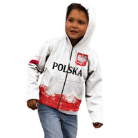 Personalized Polish National Flag Day Kid Hoodie Polska White Eagle Grunge Style