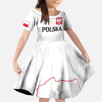 Personalized Polish National Flag Day Kid Short Sleeve Dress Polska White Eagle Grunge Style