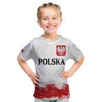 Personalized Polish National Flag Day Kid T Shirt Polska White Eagle Grunge Style