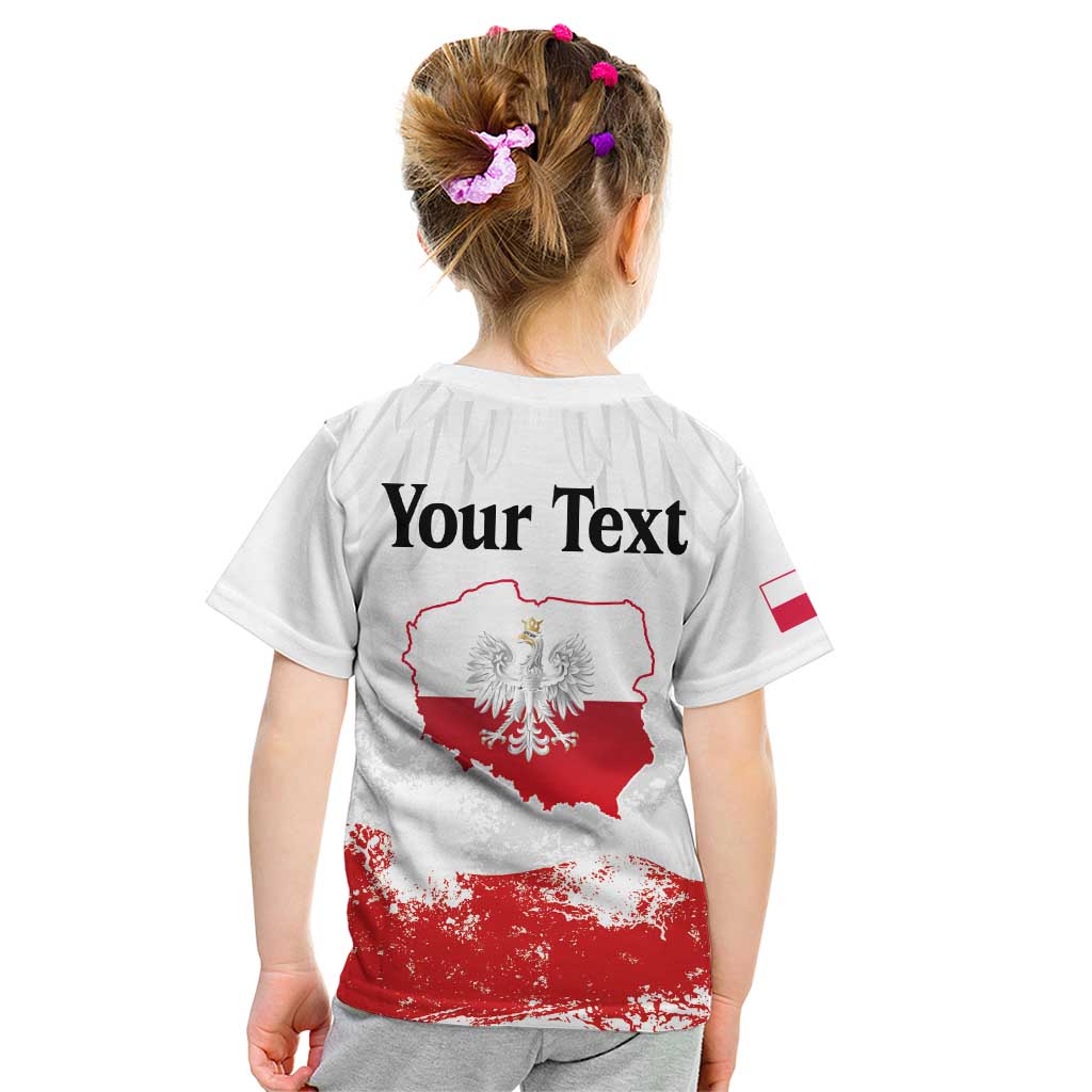 Personalized Polish National Flag Day Kid T Shirt Polska White Eagle Grunge Style