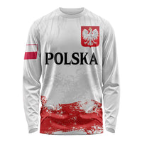 Personalized Polish National Flag Day Long Sleeve Shirt Polska White Eagle Grunge Style