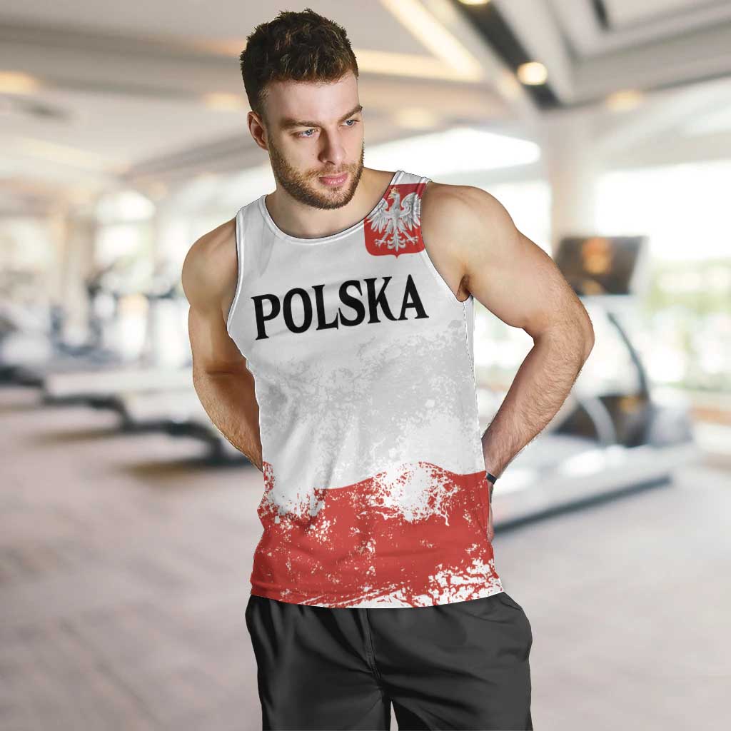 Personalized Polish National Flag Day Men Tank Top Polska White Eagle Grunge Style