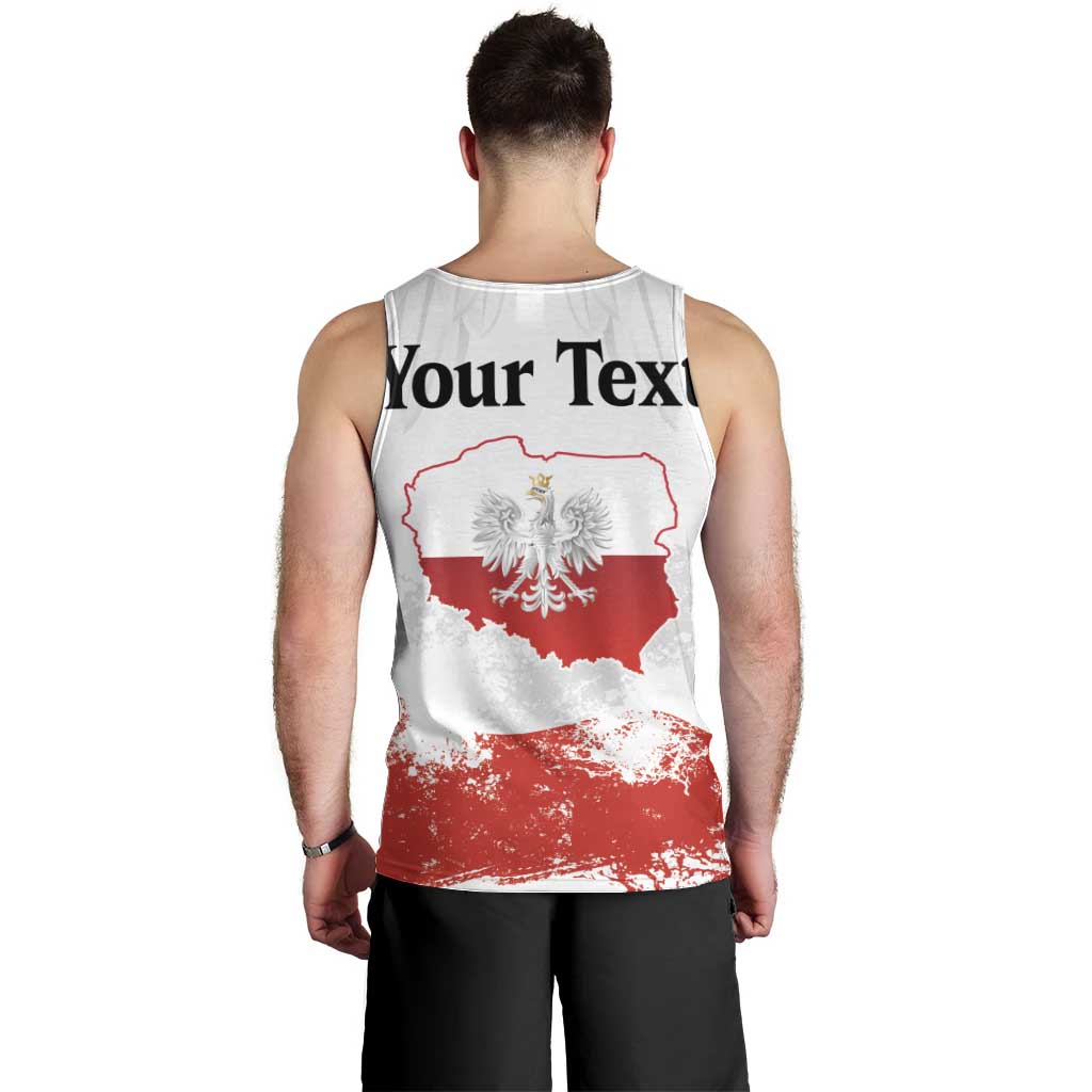 Personalized Polish National Flag Day Men Tank Top Polska White Eagle Grunge Style