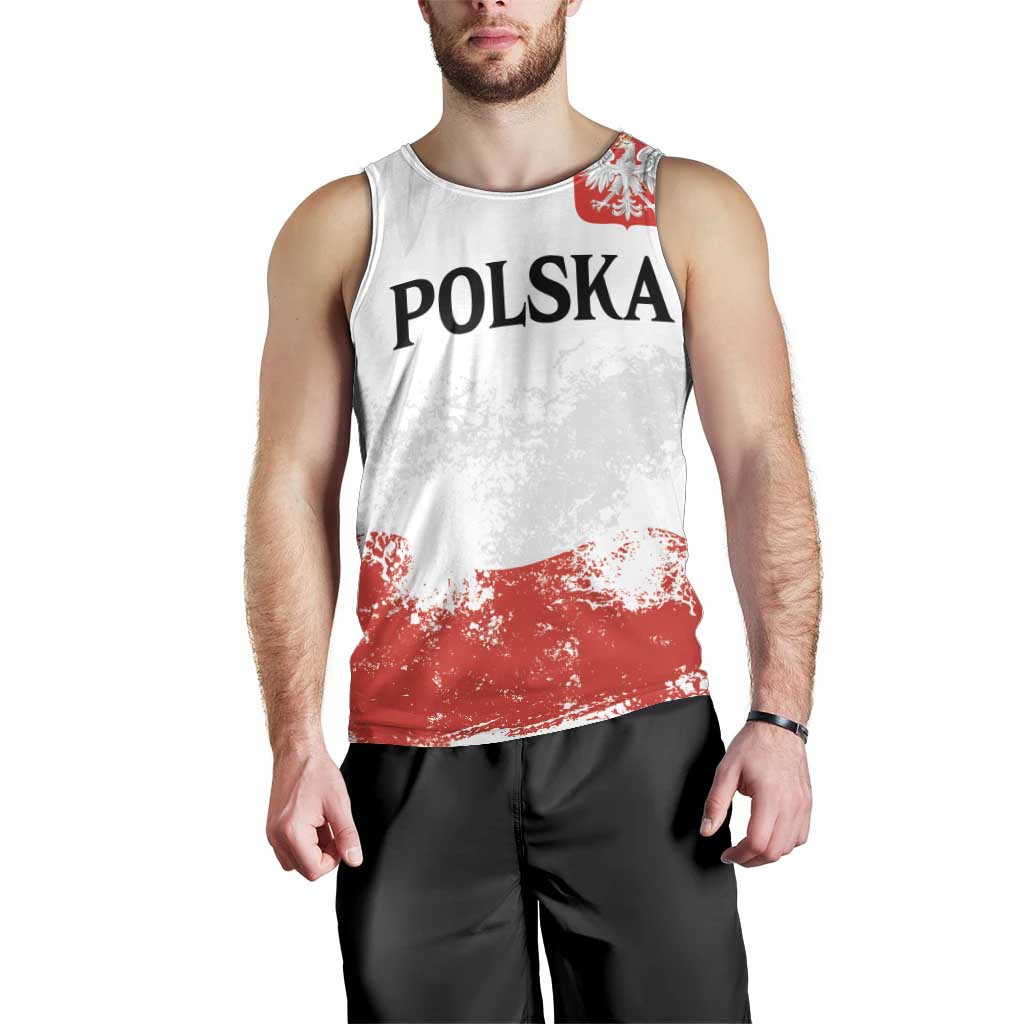 Personalized Polish National Flag Day Men Tank Top Polska White Eagle Grunge Style
