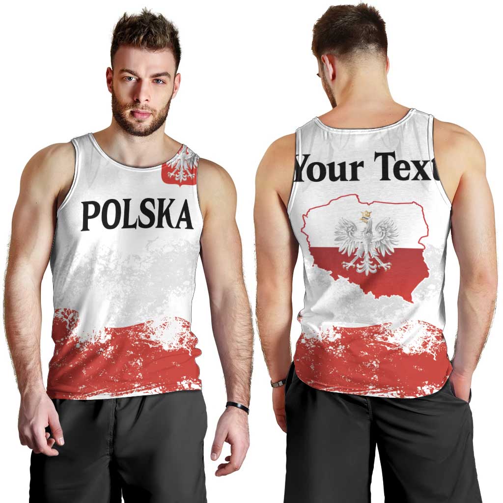 Personalized Polish National Flag Day Men Tank Top Polska White Eagle Grunge Style