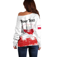 Personalized Polish National Flag Day Off Shoulder Sweater Polska White Eagle Grunge Style