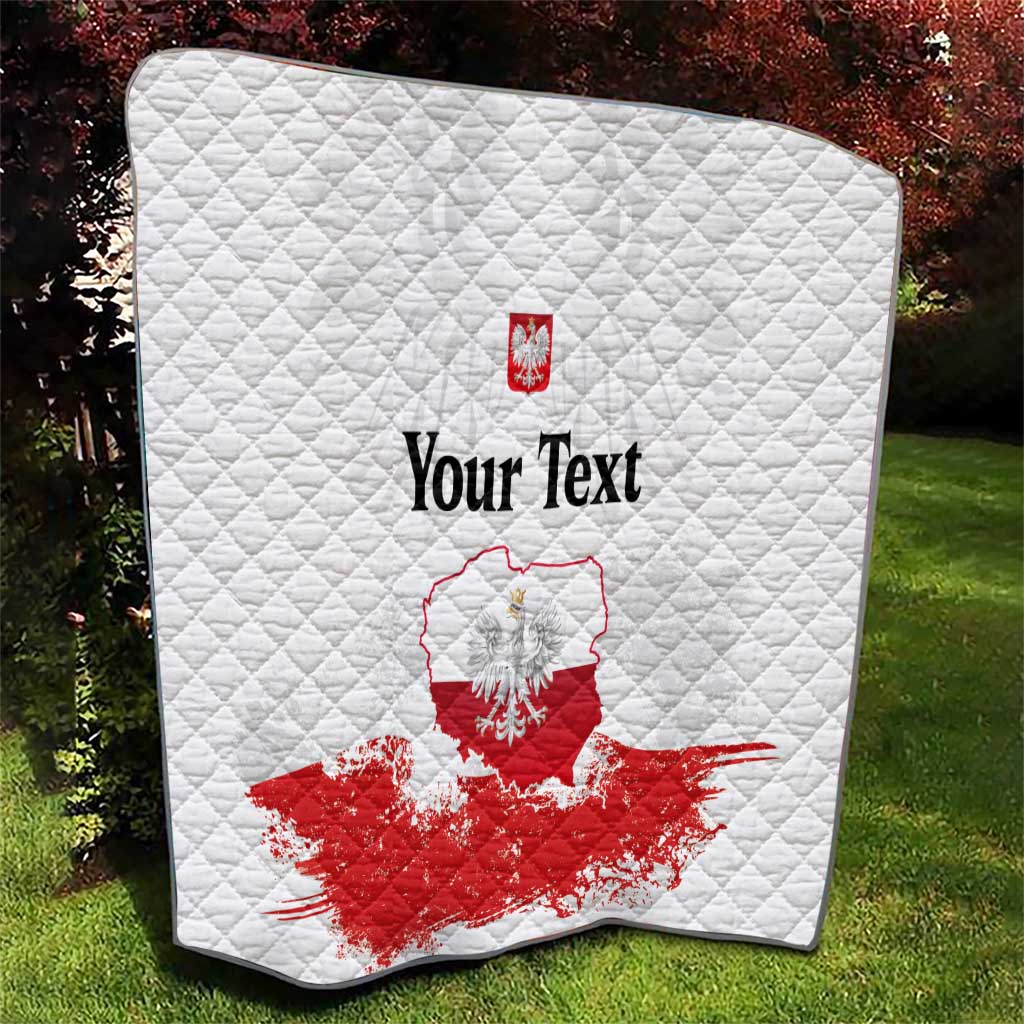 Personalized Polish National Flag Day Quilt Polska White Eagle Grunge Style