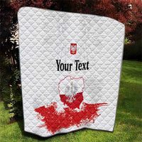 Personalized Polish National Flag Day Quilt Polska White Eagle Grunge Style