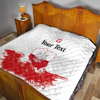 Personalized Polish National Flag Day Quilt Polska White Eagle Grunge Style