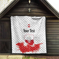 Personalized Polish National Flag Day Quilt Polska White Eagle Grunge Style