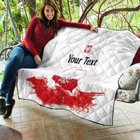 Personalized Polish National Flag Day Quilt Polska White Eagle Grunge Style