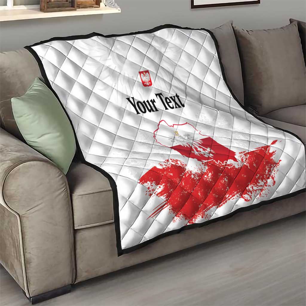 Personalized Polish National Flag Day Quilt Polska White Eagle Grunge Style