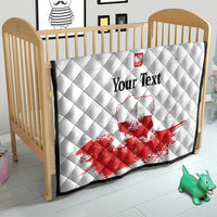 Personalized Polish National Flag Day Quilt Polska White Eagle Grunge Style