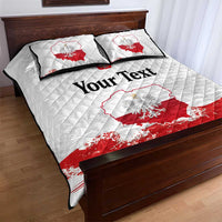 Personalized Polish National Flag Day Quilt Bed Set Polska White Eagle Grunge Style