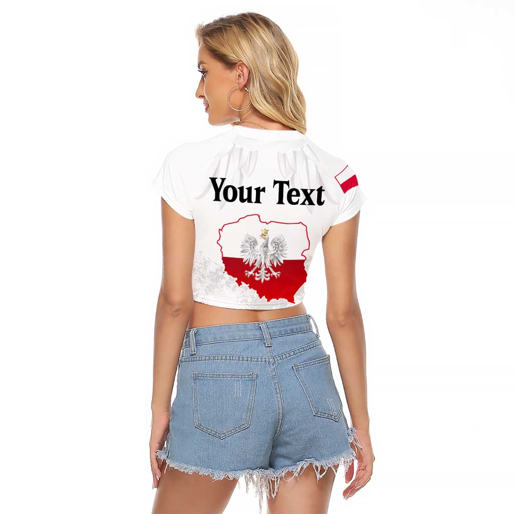 Personalized Polish National Flag Day Raglan Cropped T Shirt Polska White Eagle Grunge Style