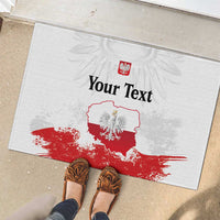 Personalized Polish National Flag Day Rubber Doormat Polska White Eagle Grunge Style