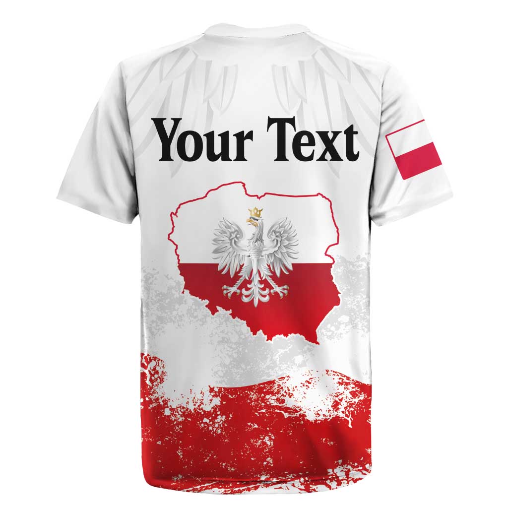 Personalized Polish National Flag Day Rugby Jersey Polska White Eagle Grunge Style
