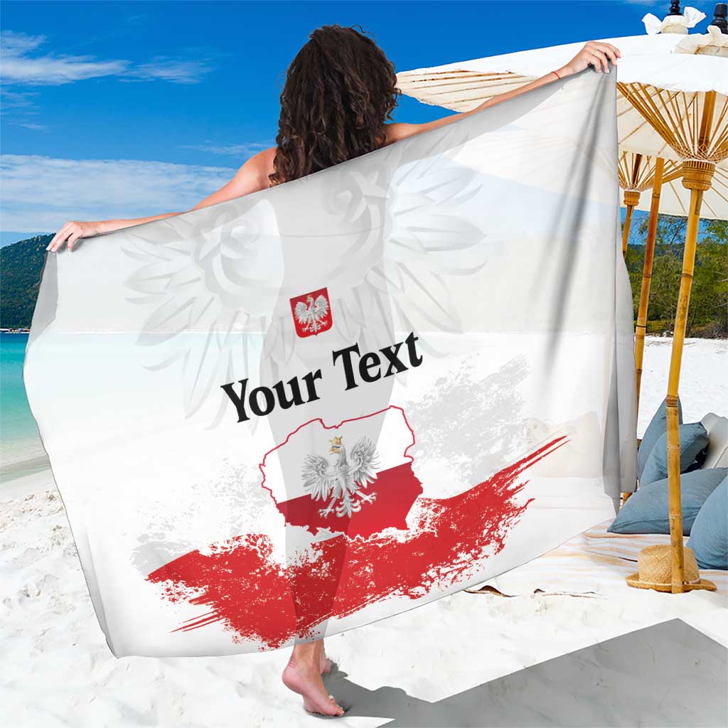 Personalized Polish National Flag Day Sarong Polska White Eagle Grunge Style