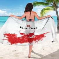 Personalized Polish National Flag Day Sarong Polska White Eagle Grunge Style