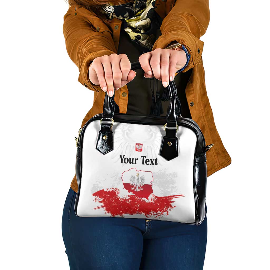 Personalized Polish National Flag Day Shoulder Handbag Polska White Eagle Grunge Style