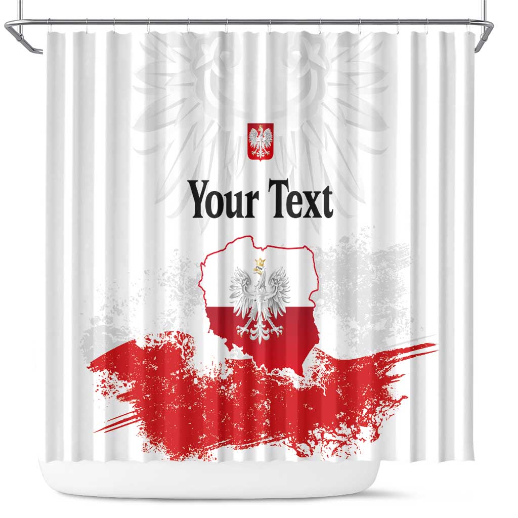 Personalized Polish National Flag Day Shower Curtain Polska White Eagle Grunge Style
