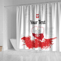 Personalized Polish National Flag Day Shower Curtain Polska White Eagle Grunge Style