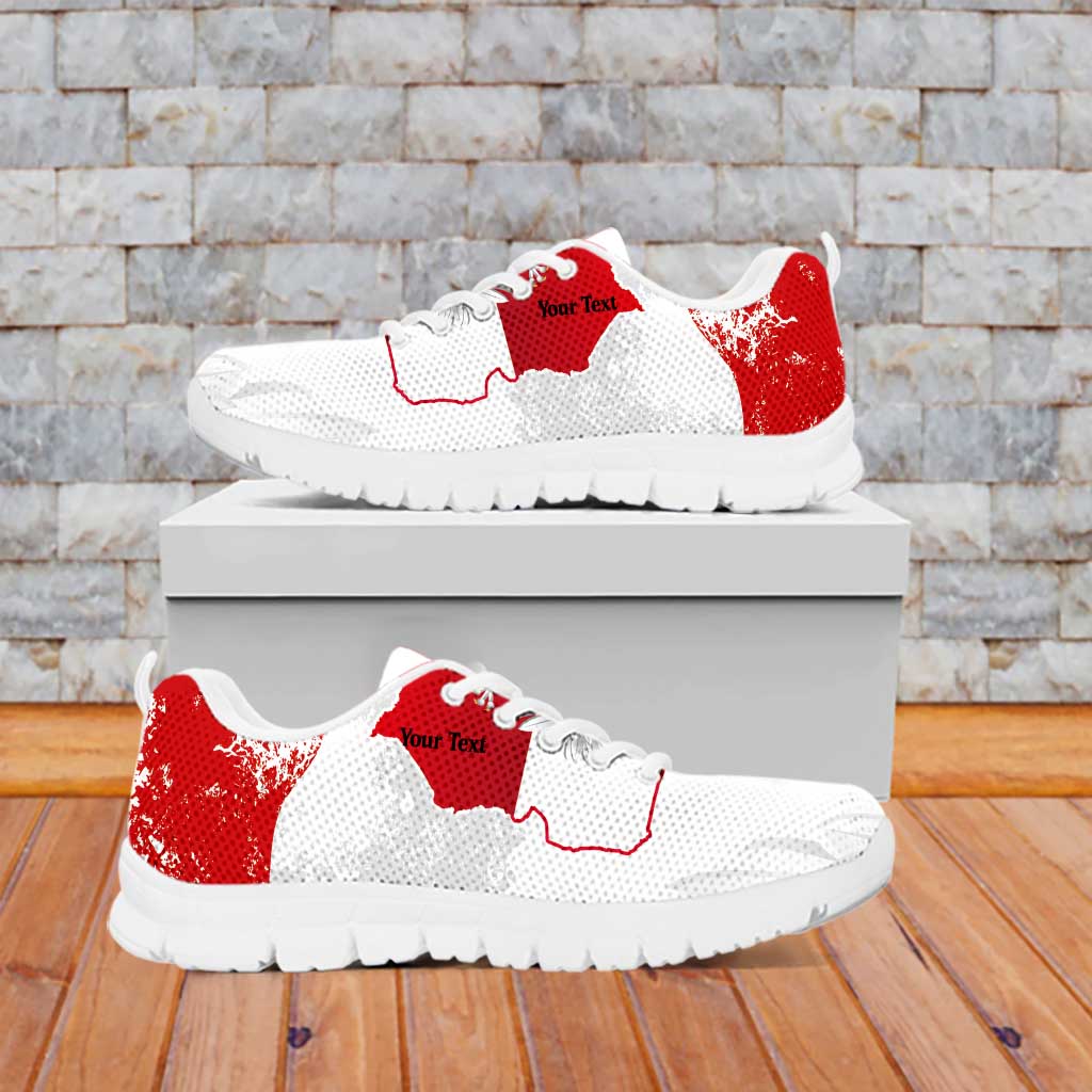 Personalized Polish National Flag Day Sneakers Polska White Eagle Grunge Style