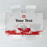 Personalized Polish National Flag Day Tablecloth Polska White Eagle Grunge Style