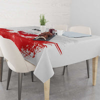 Personalized Polish National Flag Day Tablecloth Polska White Eagle Grunge Style