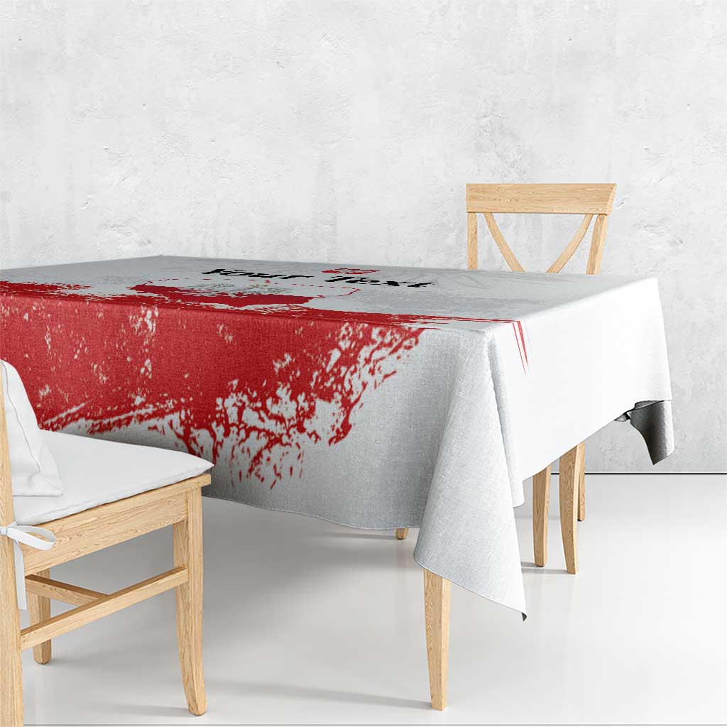 Personalized Polish National Flag Day Tablecloth Polska White Eagle Grunge Style