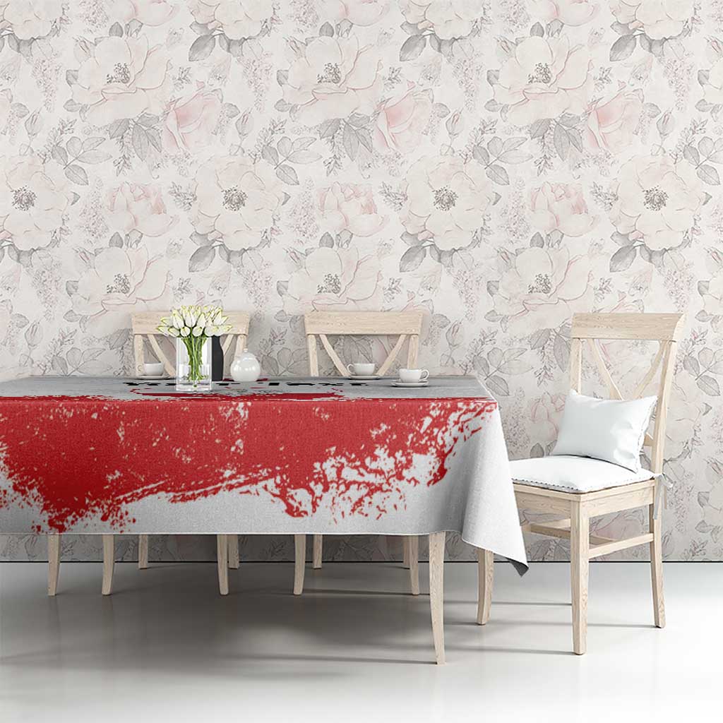 Personalized Polish National Flag Day Tablecloth Polska White Eagle Grunge Style