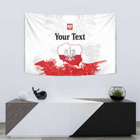 Personalized Polish National Flag Day Tapestry Polska White Eagle Grunge Style