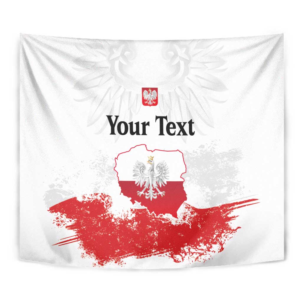 Personalized Polish National Flag Day Tapestry Polska White Eagle Grunge Style