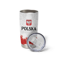 Personalized Polish National Flag Day Tumbler Cup Polska White Eagle Grunge Style