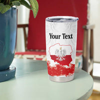 Personalized Polish National Flag Day Tumbler Cup Polska White Eagle Grunge Style
